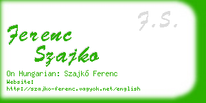ferenc szajko business card